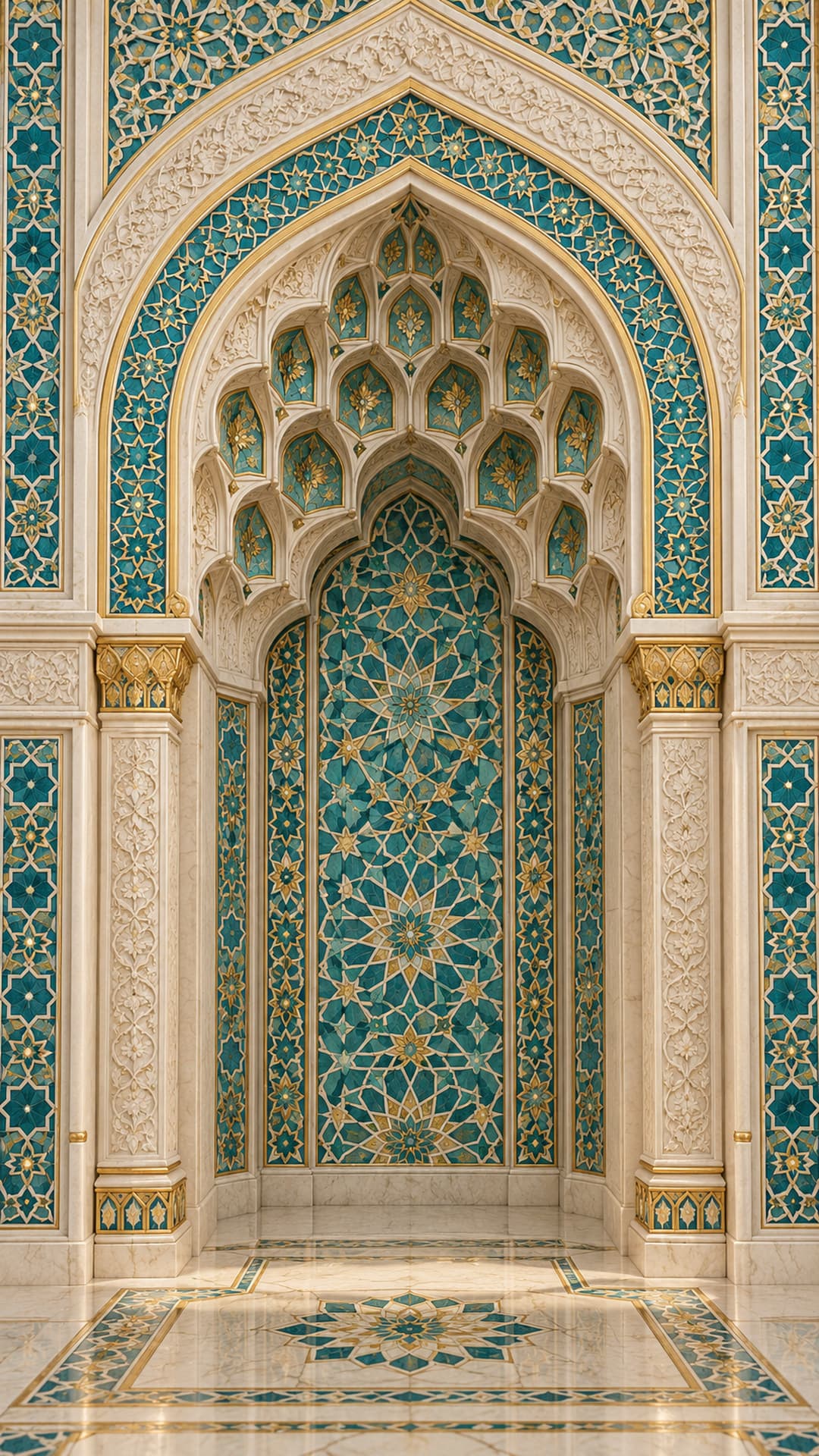 Ornamental mihrab inspired by Islamic architecture